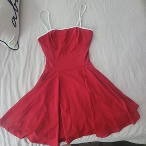 Forever 21 Size Medium- Sexy Flowy Slinky Red Dress, Adjustable Straps